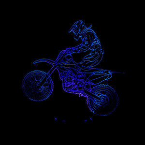 New Style Motorcycle 3D Lamp Seven Color Visual Stereoscopic Lamp LED Gradual Change Touch Remote Control Visual Lamp 3D Desk Lamp