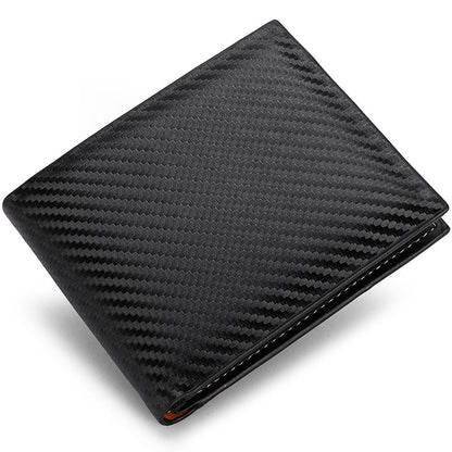 Carbon Fiber Wallet Men's Card Holder One-Piece Zipper