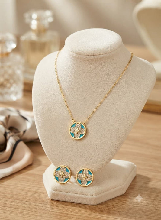 Turquoise Clover Jewelry Set - Barakah Store