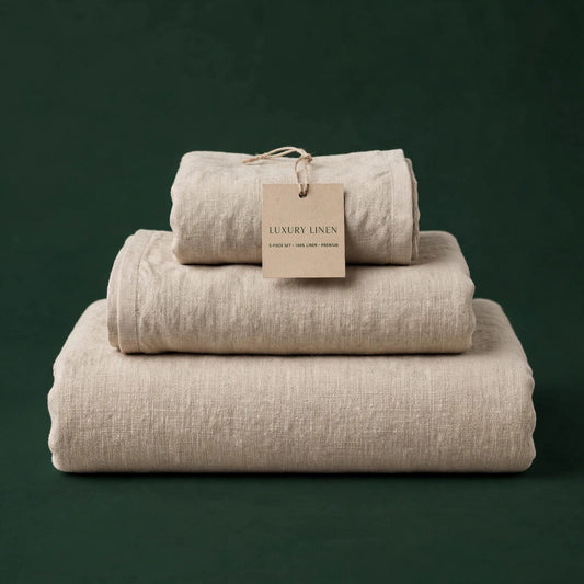 Luxury Linen Towel Set - 3 Piece