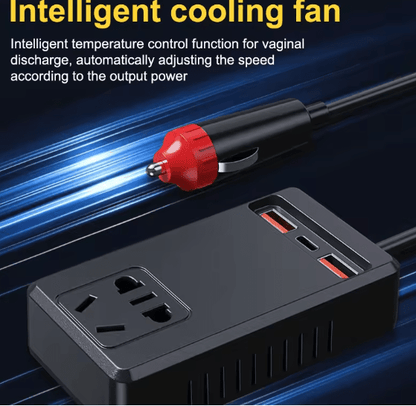 Intelligent Car Power Inverter with USB Ports