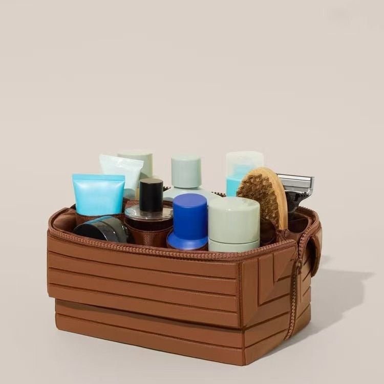 Structured Leather Vanity Case - Barakah Store