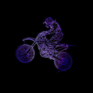 New Style Motorcycle 3D Lamp Seven Color Visual Stereoscopic Lamp LED Gradual Change Touch Remote Control Visual Lamp 3D Desk Lamp