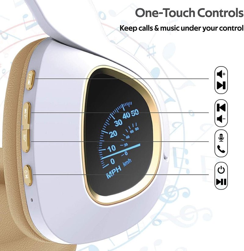 Wireless Headphones with LED Speedometer Display - Barakah Store