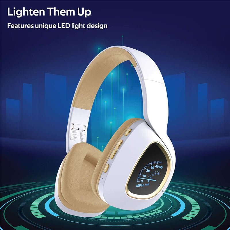 Wireless Headphones with LED Speedometer Display - Barakah Store