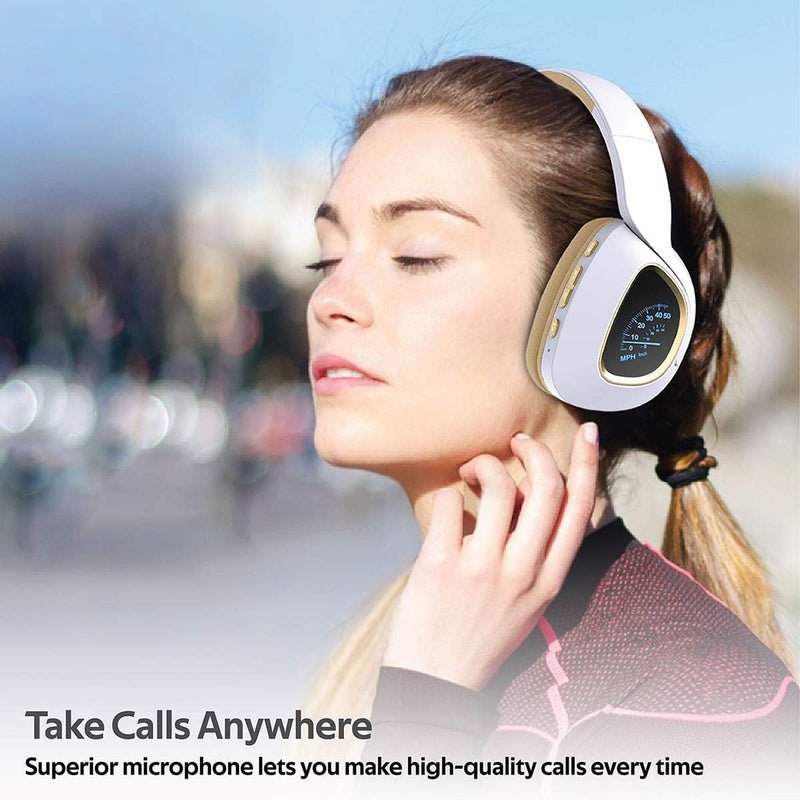 Wireless Headphones with LED Speedometer Display - Barakah Store